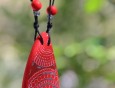 Ogrlica iz polimerne gline - rdeča