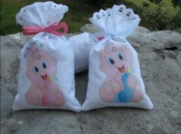 darilne vrečke s sivko - za rojstvo - sivka - dojenčka..
