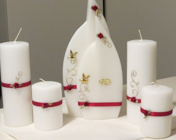 Sveče z angelčki različnih velikosti - Poročne sveče