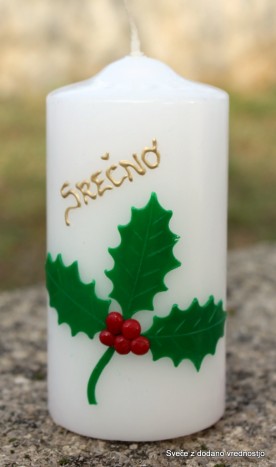 Svečka z božičnim motivom "Božjim drevcem" - 