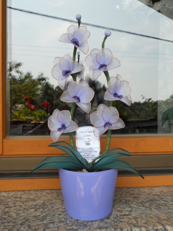 Orhideje iz najlonk - Svetlo-temno vijolična