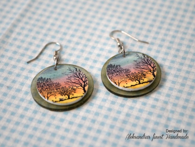 Kolekcija nakita "Drevesa in sončni zahod" - Uhančki &quot;Drevesa in sončni zahod&quot;