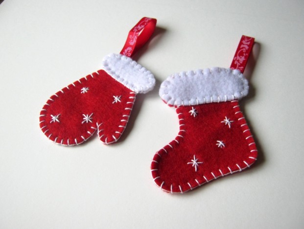 Božični okraski - copatki in rokavičke - 