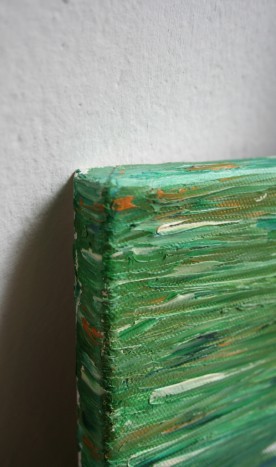 modro zelena abstraktna slika - rob oljne slike