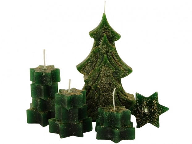 5 dišečih svečk: božične zvezdice in božično drevesce - 