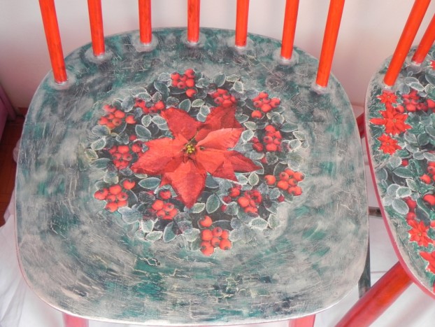unikatna poslikana stola "ZIMA" - 