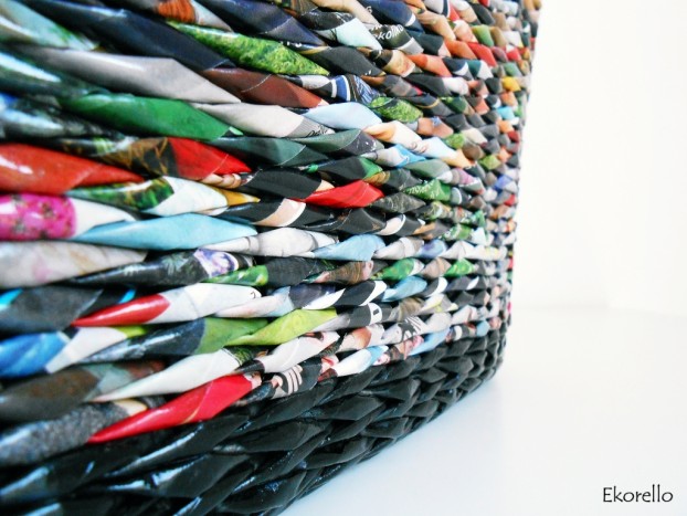 Pletena torba iz recikliranih revij - 