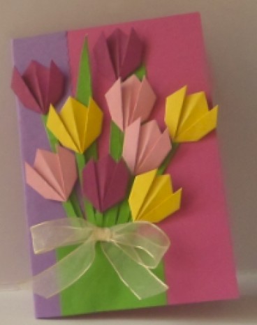 Voščilnica s šopkom tulipanov - 