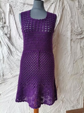 Kvačkan brezrokavna oblekca - Vijolična brezrokavna tunika