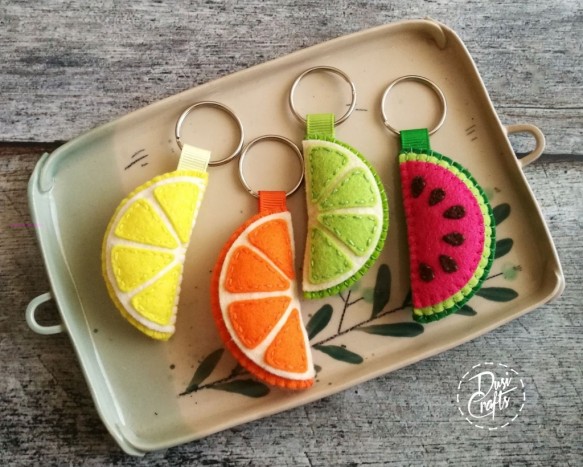 Obesek za ključe sadje - limona, pomaranča, lubenica - 