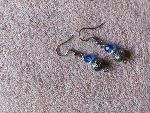 Orientalski uhani mali - Uhani z perlico orientalskega vzorca - male perlice