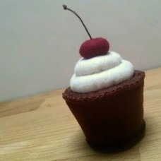 Fake food cupcake - chocolate cherry
