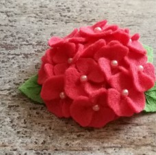 Broška roža - jagodno roza floks/hortenzija